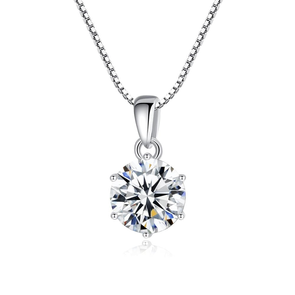 Moissanite Pendant Necklace Diamond 925 Sterling Silver Jewelry