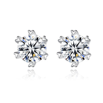 Moissanite Small Hearts Stud Earrings 925 Sterling Silver Jewelry