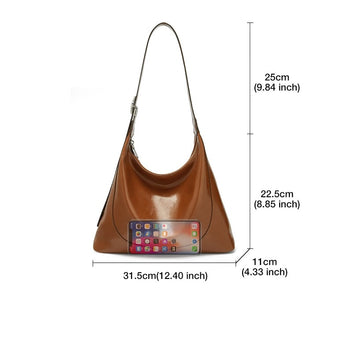 New Super Soft Retro Large Capacity Lady Split Leather Armpit Shoulder Bag
