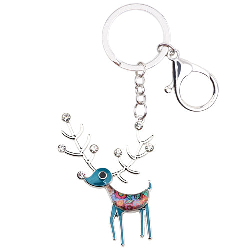 Animal Jewelry Enamel Alloy Elk Deer Key Chain Handbag Car Jewelry