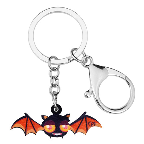 Acrylic Halloween Anime Cartoon Flying Bat Key chains Key Bag Car Wallet Purse Keychains