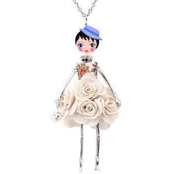 Statement Floral French Doll Necklace Pendant Chain Choker Collar Fashion Trendy Jewelry