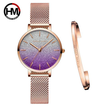 Brazalete impermeable Frauen Armbanduhr Luxus Damen Watch
