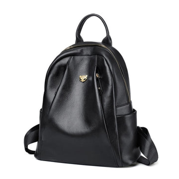 Genuine Cow Leather Fashion Ladies Travel Backpack