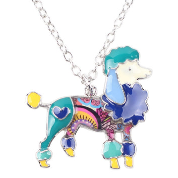 Collar de perro caniche de moda de aleación de esmalte