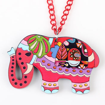 Elephant Necklace Long Chain Acrylic Pendant Fashion Jewelry For Women