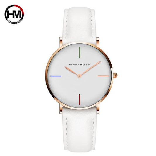 Reloj de pulsera impermeable para mujer, único y de moda, con correa de cuero