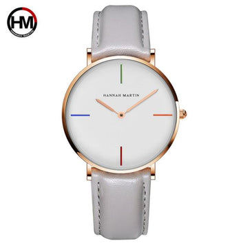 Reloj de pulsera impermeable para mujer, único y de moda, con correa de cuero