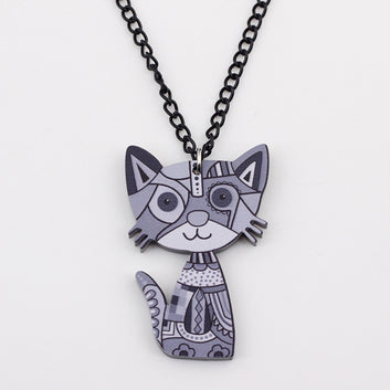 Collar de gato acrílico, joyería de moda animal