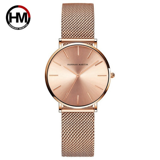 Reloj de oro rosa para mujer, resistente al agua