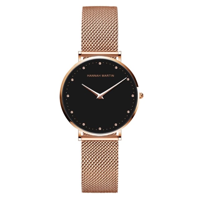 Fashion Quartz Movement Stainless Steel Rose Gold Waterproof Wrist watch