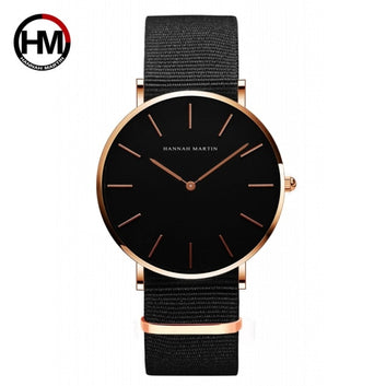 Reloj de pulsera de cuero para mujer, resistente al agua, con esfera de oro rosa de alta calidad