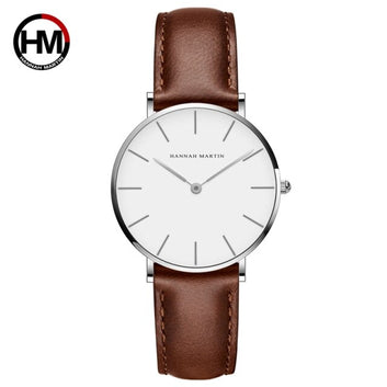 Relojes de pulsera de lujo de marca superior con movimiento de cuarzo y correa de cuero casual