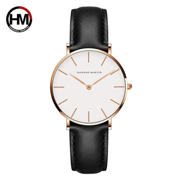 Relojes de cuero marrón para mujer, esfera blanca, reloj de lujo de primera marca para mujer, resistente al agua