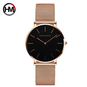 Relojes de pulsera de acero inoxidable resistentes al agua con movimiento de cuarzo informal de moda