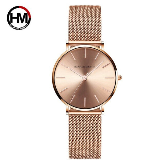 Relojes de pulsera de acero inoxidable resistentes al agua con movimiento de cuarzo informal de moda