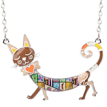 Collar maxi de gatito esmaltado con declaración