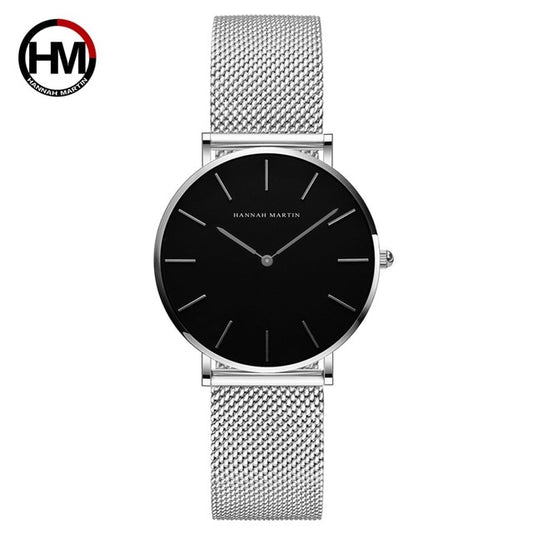 High Quality Women Stainless Steel Mesh Rose Gold Waterproof Ladies Watch