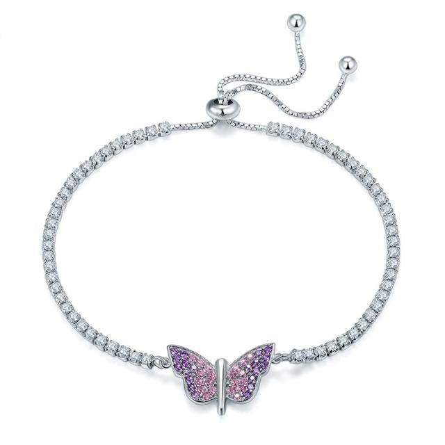 925 Sterling Silver Butterfly Adjustable Bracelet