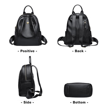 Genuine Cow Leather Fashion Ladies Travel Backpack