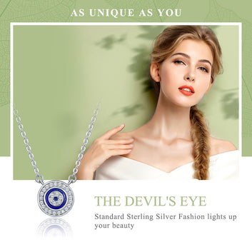 Collar de ojo azul de la suerte en plata de ley 925