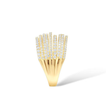 9K 375 Yellow Gold Ring Sparkling White Ring Anniversary Fine Jewelry