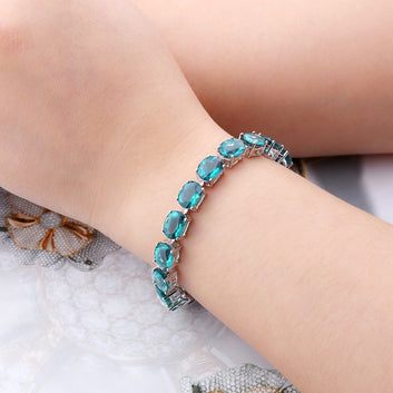 Pulsera de fluorita natural de colores en plata 925