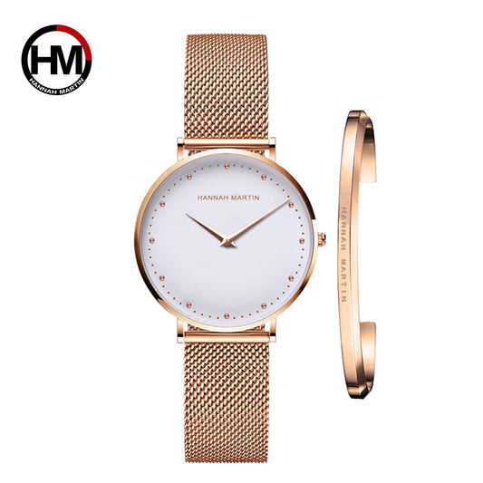 Simple Waterproof Top Luxury Brand Fashion Stainless Steel Ladies watch