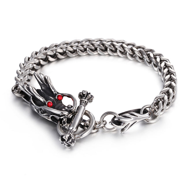 Stainless Steel Punk Style Retro Dragon Bracelet