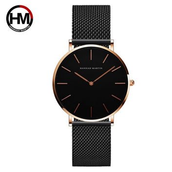 Stainless Steel Mesh Top Luxury Brand Rose Gold Waterproof Women Watch