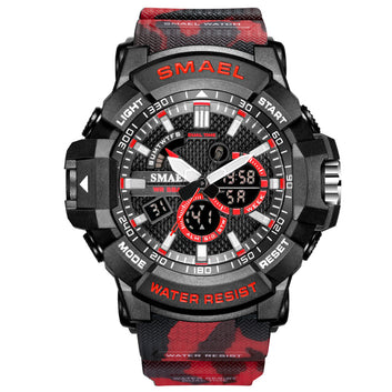Reloj deportivo militar resistente al agua con camuflaje, cronómetro LED y despertador.