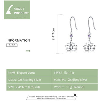 925 Sterling Silver Elegant Lotus Stud Earrings