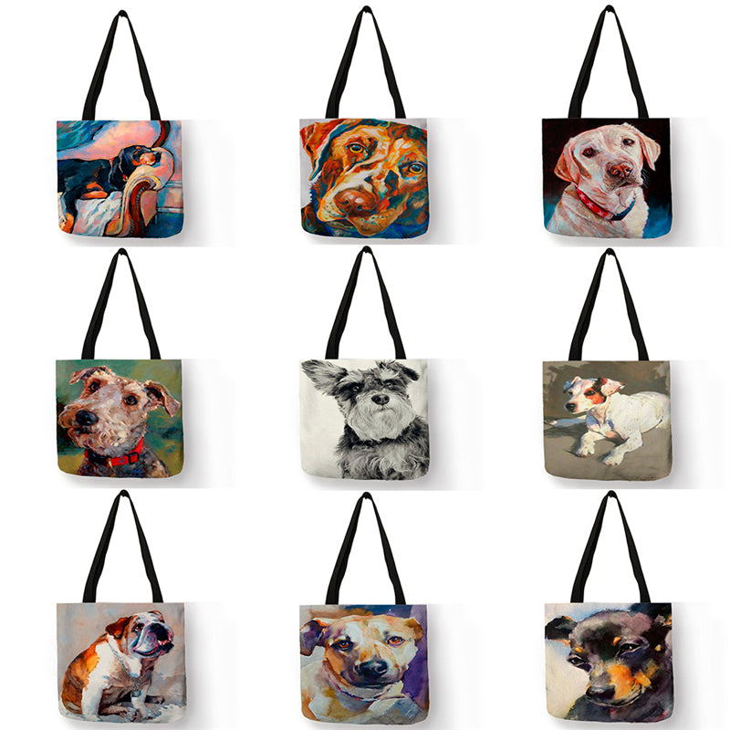 Exclusive Customize Dog Print Casual Handbag Tote Shopping Bag
