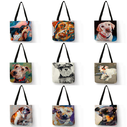 Bolso de mano informal con estampado de perro personalizado exclusivo para compras