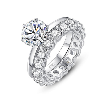 Real Moissanite 925 Sterling Silver Engagement Ring