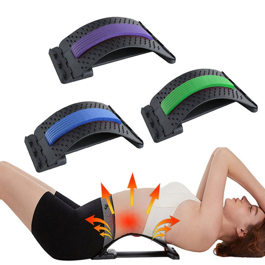 Masajeador de espalda, camilla, herramientas, masaje de estiramiento de cuello, terapia para aliviar el dolor de cintura y columna, soporte lumbar quiropráctico, dispositivo para jorobas.