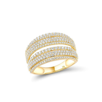 9K 375 Yellow Gold Ring Sparkling White Ring Anniversary Fine Jewelry