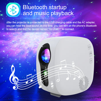 Starry Sky Projector Blueteeth Music Speaker LED Night Light Projector Galaxy Nebula Ocean Star Projector Moon Night Lamp