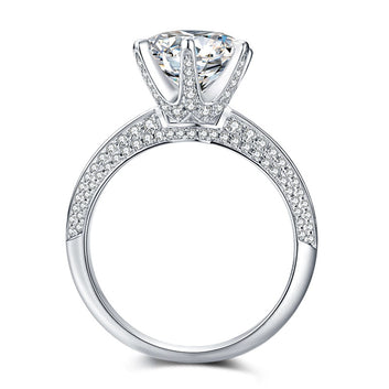 Anillo brillante de moissanita auténtica en plata de ley 925