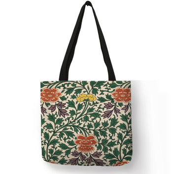 Exquisite Colorful Floral Pattern Print Shopping Tote Bag