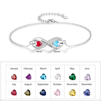 Customized Engraved Name Personalized Birthstone Bracelet