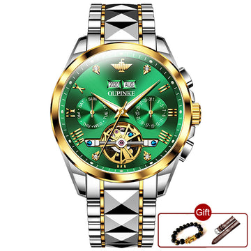 Luxury Automatic Watch Men Mechanical Tourbillon Sapphire Tungsten Steel Waterproof Wrist Watches