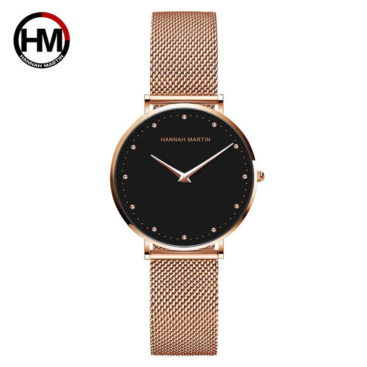 Reloj de cuarzo original para mujer, resistente al agua, con correa de malla de acero inoxidable, a la moda