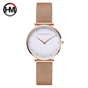 Reloj de cuarzo original para mujer, resistente al agua, con correa de malla de acero inoxidable, a la moda