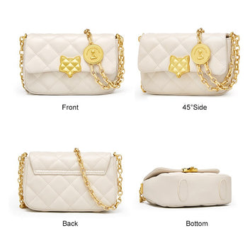 Bolso bandolera de piel de moda con forma de diamante