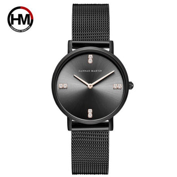 Reloj para mujer con movimiento de cuarzo y malla de acero inoxidable estilo oro rosa