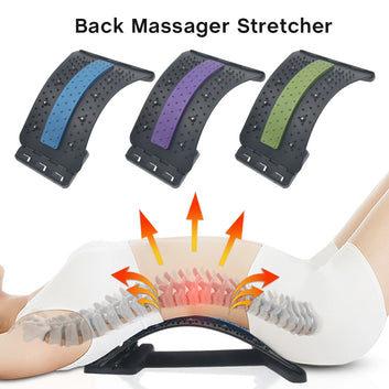 Masajeador de espalda con camilla, equipo mágico para aliviar la zona lumbar, camilla cervical, dispositivo de soporte lumbar para la columna vertebral, masajeador de espalda con terapia magnética.
