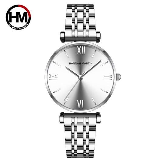 Reloj de pulsera elegante de cuarzo para mujer, de acero inoxidable y oro rosa.