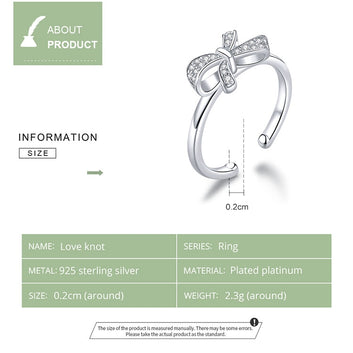 Anillo de nudo de plata de ley 925