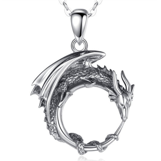 925 Sterling Silver Cool Dragon Neckalce